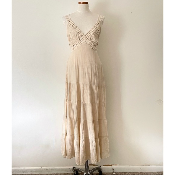 Free People Tan Auralie maxi dress NWT Small boho - Picture 3 of 12